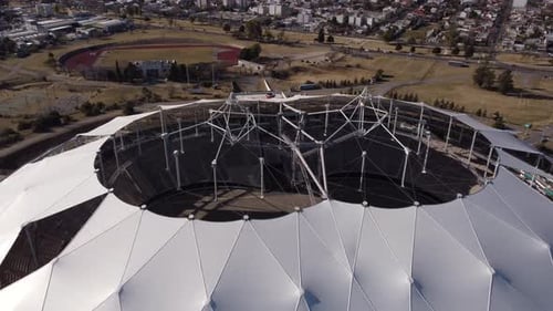 Convoluted roofing of Unique Stadium Diego Maradona stadium Buenos