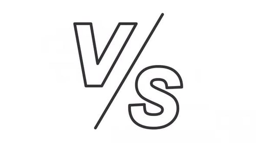 Creative thin line black animation of versus icon