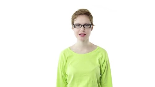Attractive caucasian woman isolated on a white background