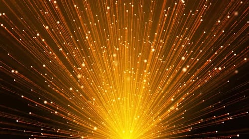 Abstract Golden Light Rays with Energetic Particles