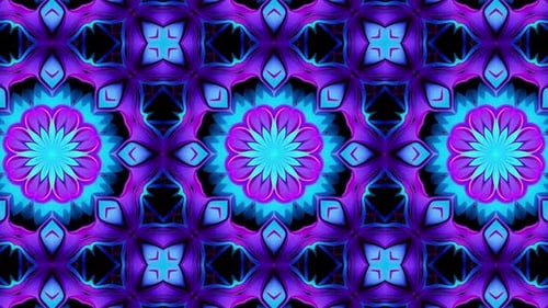 Vibrant Glowing Kaleidoscope Mandala Loop Background