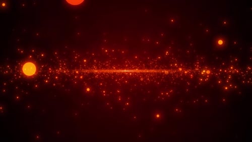 Abstract Glowing Red Orange Particles Background Loop