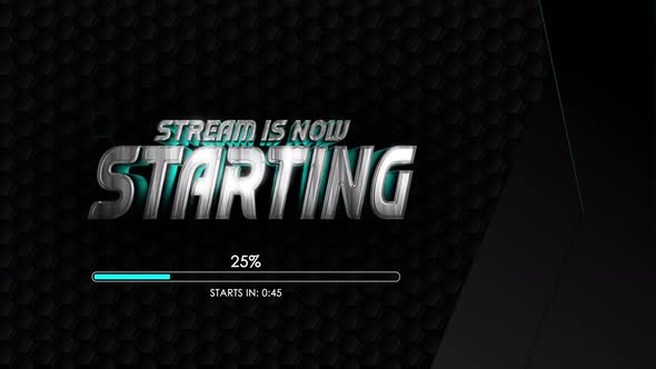 Streaming Intro With Shining Text And Loading Bar With Cyan Theme ...