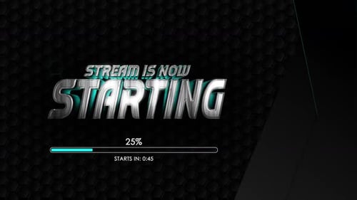 Streaming Intro With Shining Text And Loading Bar With Cyan Theme