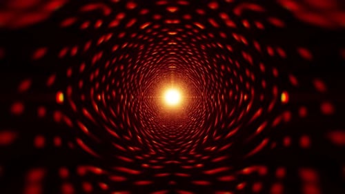Flowing Red Dot Lights Wave Symmetry Art