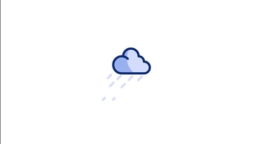 Flat Design Weather Icon Animation: Rain to Sun