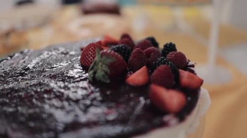 Delicious Berry-Topped Cake Dessert for Celebration