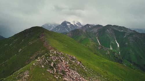 Aerial Mountains Landscape in Kazakhstan