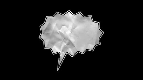 3D Crumpled Paper Speech Bubble With Star Callout With Alpha Channel Background