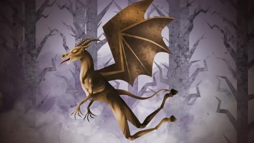 diable de Jersey volant dans une forêt brumeuse