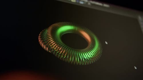 El proceso de crear figuras 3D en un programa de computadora, crear una simulación y animación