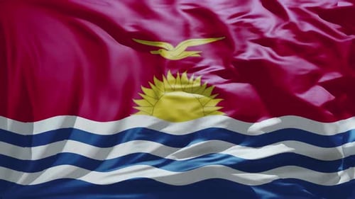 Realistic Waving Kiribati National Flag Motion Graphic