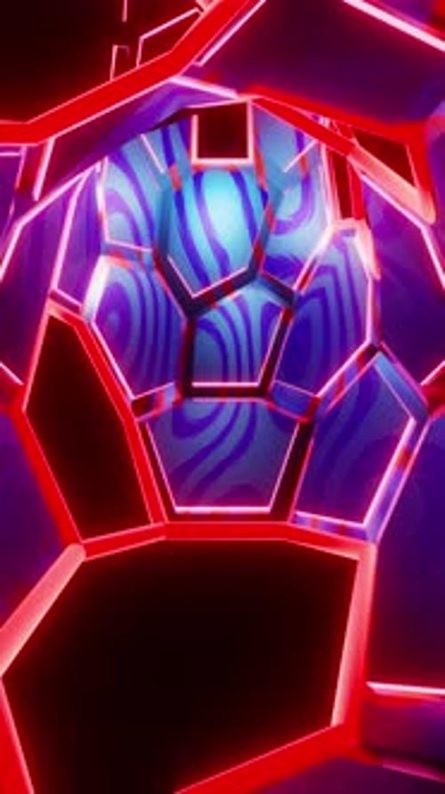 Colorful abstract background with blue and red design. Looped animation