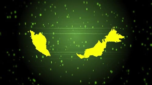 Digital Map Formation of Malaysia with Glitch and Binary Code