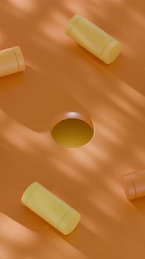Rolling Cylinders 3D Loop Animation