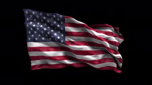 Realistic Waving American Flag Animation