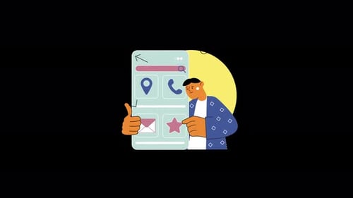 Flat Design Mobile App Interaction Animation