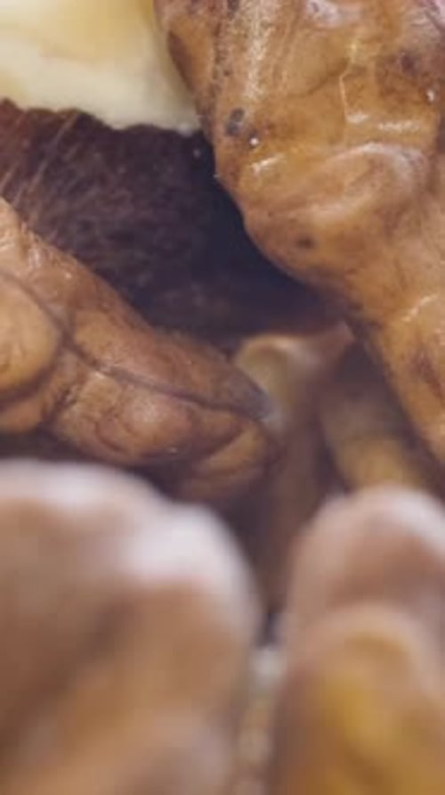 Macro View of Shelled Walnuts