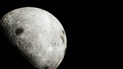 Realistic Rotating Moon in Dark Space with Craters