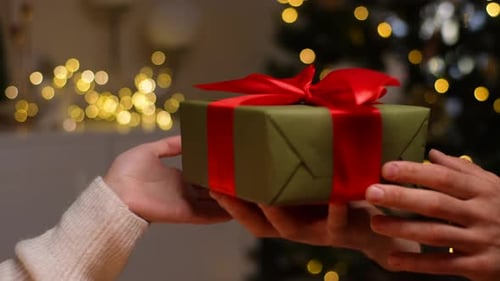 Christmas Gift Exchange between Two People