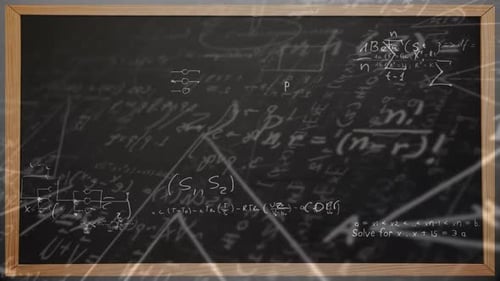 Animated Chalkboard Formulas and Diagrams for Education