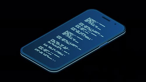 Isometric smartphone animation. Simple flat isometric phone. Smartphone device isometric technology