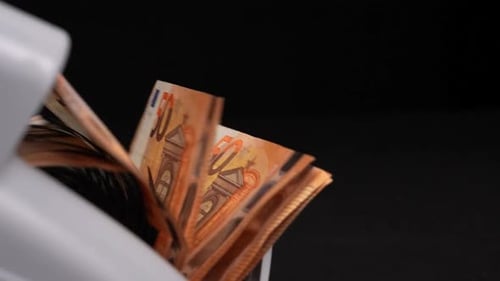 Euro Banknotes Sorted by Counting Machine