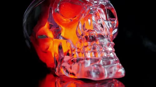 Glowing evil skull studio lighting