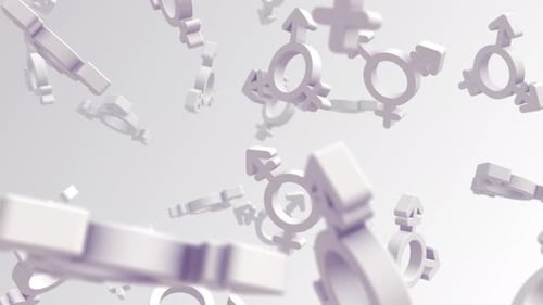 Gender Identity Symbols Floating Loop Animation
