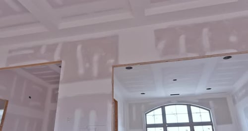 Home Under Construction with Installed Drywall