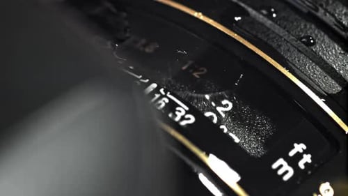 Drops of Rain Fall on the Lens Filmed on a Highspeed Camera at 1000 Fps