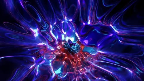 Abstract Fluid Glowing Light Tunnel