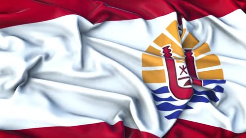 Waving Flag of French Polynesia Animation