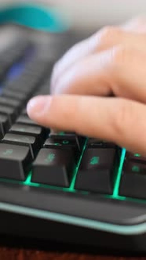Close Up of Finger Typing on Keyboard