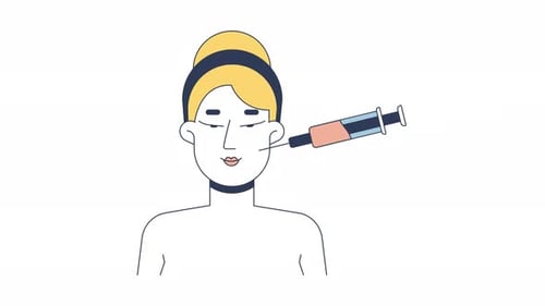Flat Design Animation of Cosmetic Facial Injection