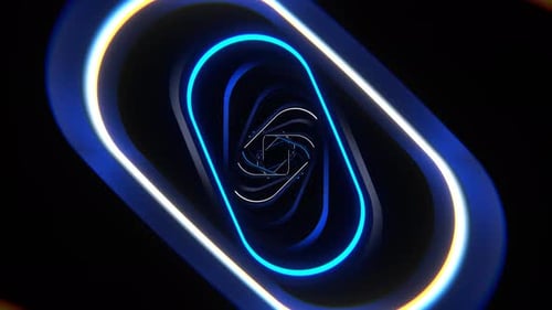 Blue And White Strobe Spiral Ellipse Tunnel Background Vj Loop In 4K