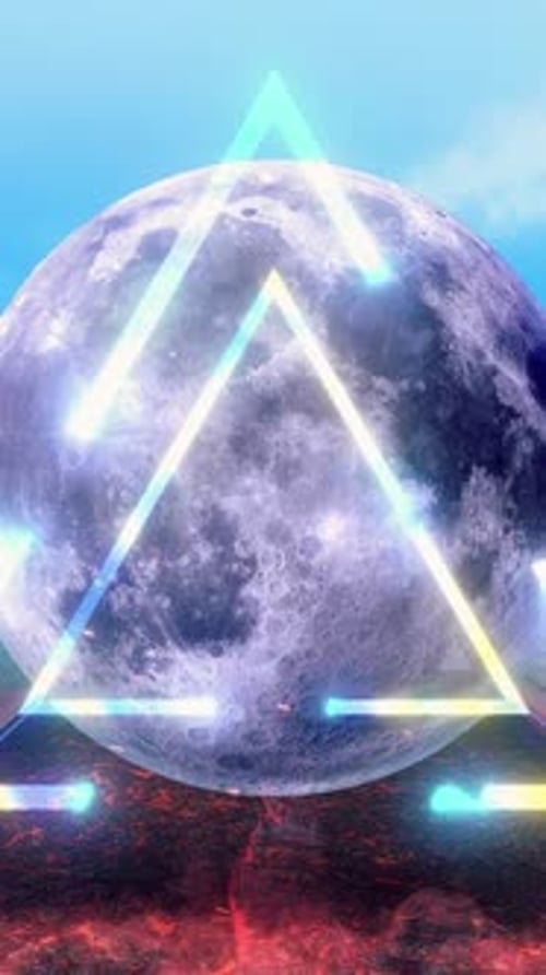 Mond-Planetenmatrix, abstrakte vertikale Szene, Vj Loop
