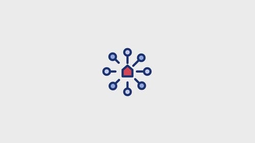 Smart Home Network Connection Flat Design Animated Icon