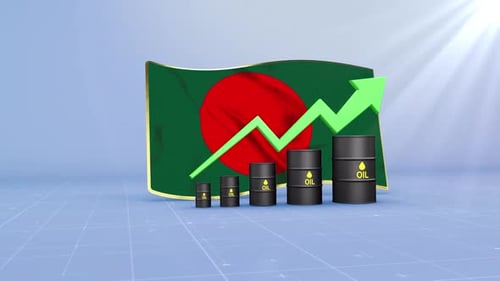 Bangladesh Oil Revenue And Reserves Growth With Rising Green Arrow