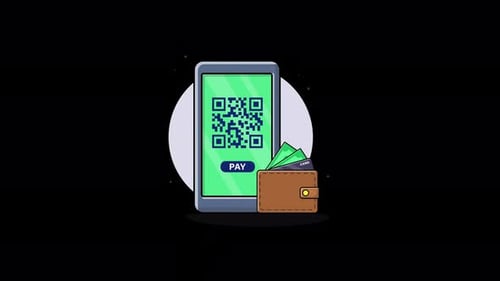 Animationsvideo zum QR-Zahlungskonzept - Transparent