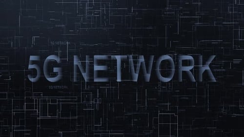 5g Network Text Technology Data Line Animation