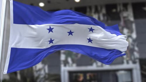 Realistic Waving Flag of Honduras in Slow Motion