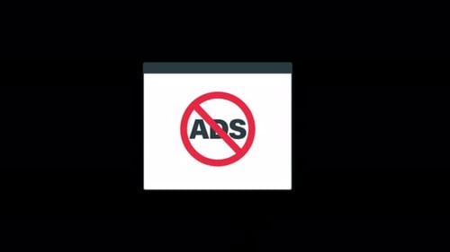 Kein Anzeigensymbol. Werbefreies Icon-Animationsvideo - Transparent