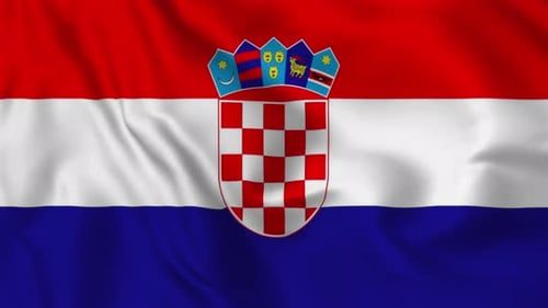 Realistic Waving Croatia Flag Animation Loop