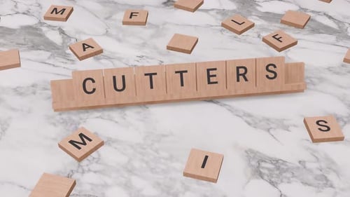 Animated 3D Wooden Letter Tiles Word Reveal on Marble Surface