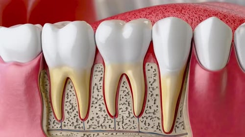Human Tooth and Gums Anatomy 3D Animation