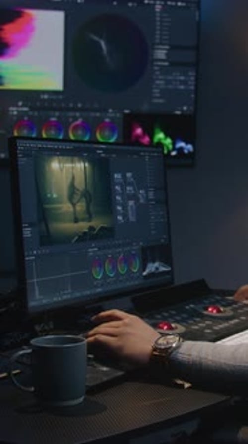 African American Film Maker Work in Modern Studio