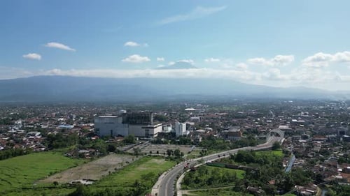Aerial view of the city of Purwokerto