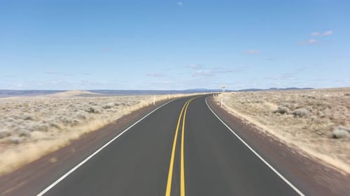 Oregon Circa-2020. Stabilized Driving of Highway Road in Oregon. With