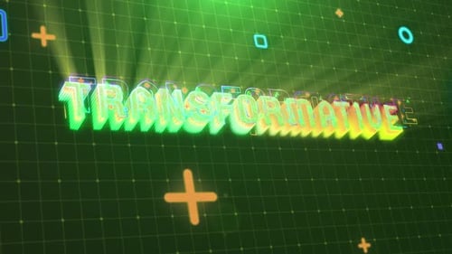 Digital Glitch Text Reveal on Green Grid